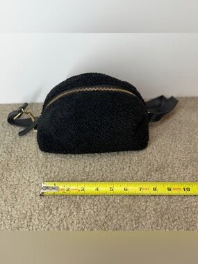 Primecut Black Shearling Zipper Bum Bag Waist Pack MSRP $228